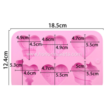 silicone 6 love Valentine's Day cake mold
